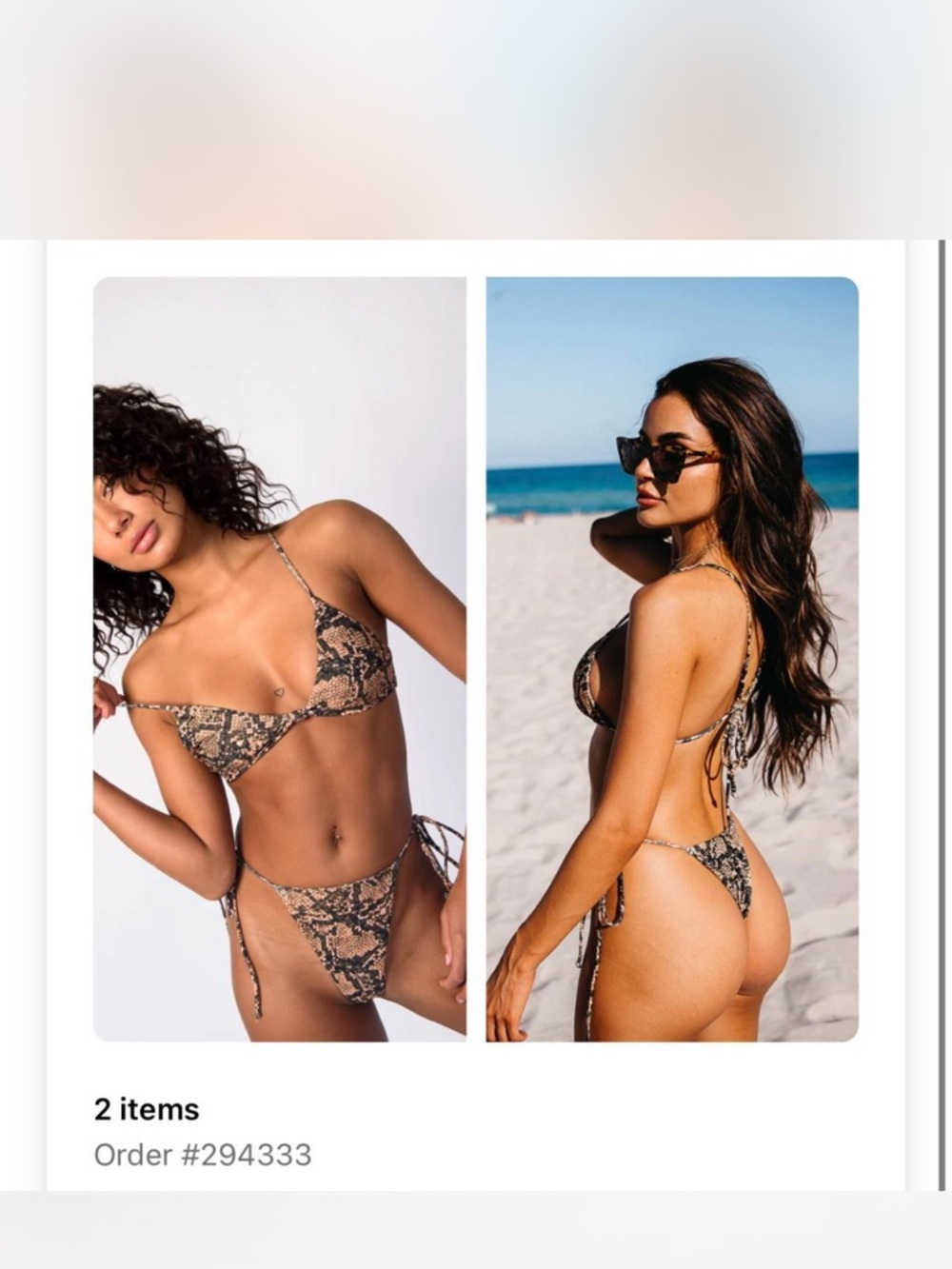 Skatie Snake Print Bikini Set - Brown & Black